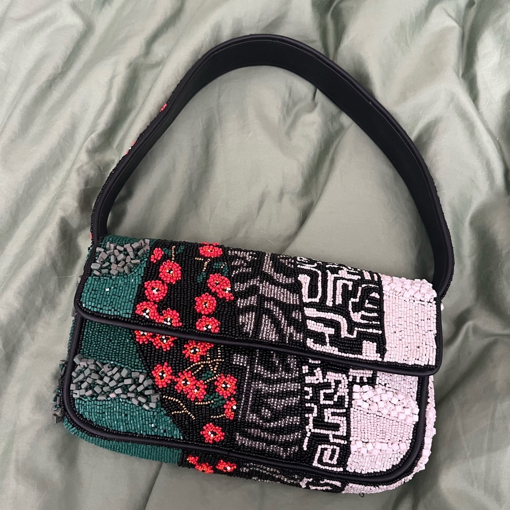 Staud Tommy Beaded Shoulder Bag